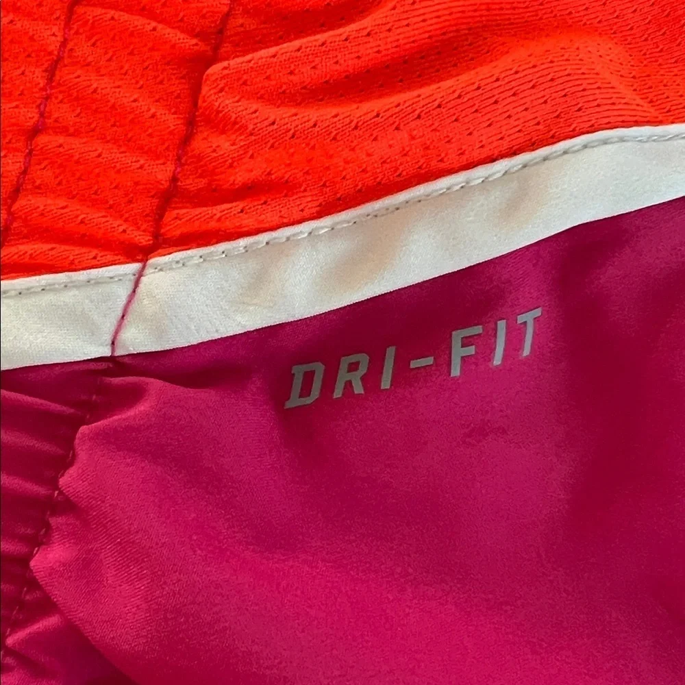 NIKE - DRY FIT  Women's Vibrant Pink and Orange Athletic Shorts